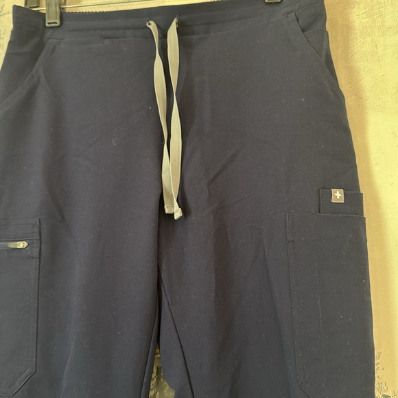 Figs Technical Collection Pants Size S Tall Elastic Drawstring Waist Navy - Picture 4 of 7